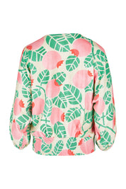 Product shot of the Sarskild Batwing Top in colour Crelingon, from the back