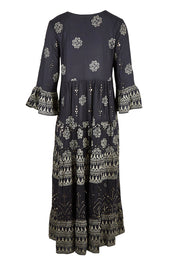 Product shot of the Palm Beach Maxi Dress in colour Black (Black), from the back
