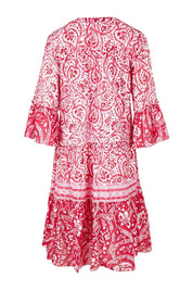 Product shot of the Alexandria Bay Cotton Dress in colour Pink (Pink), from the back