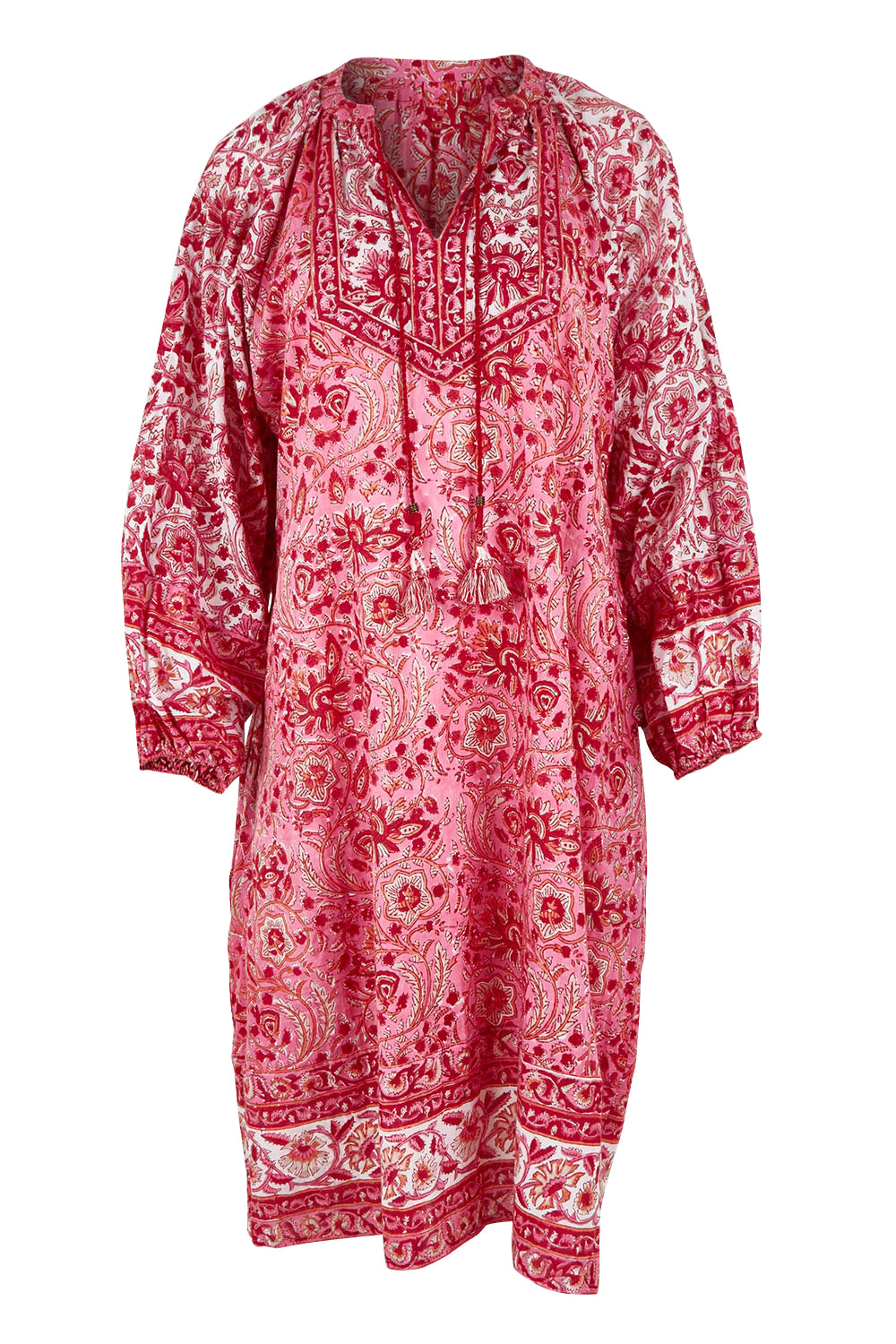 Product shot of the Cottesloe Beach Cotton Shift Dress in colour Pink (Pink), from the front