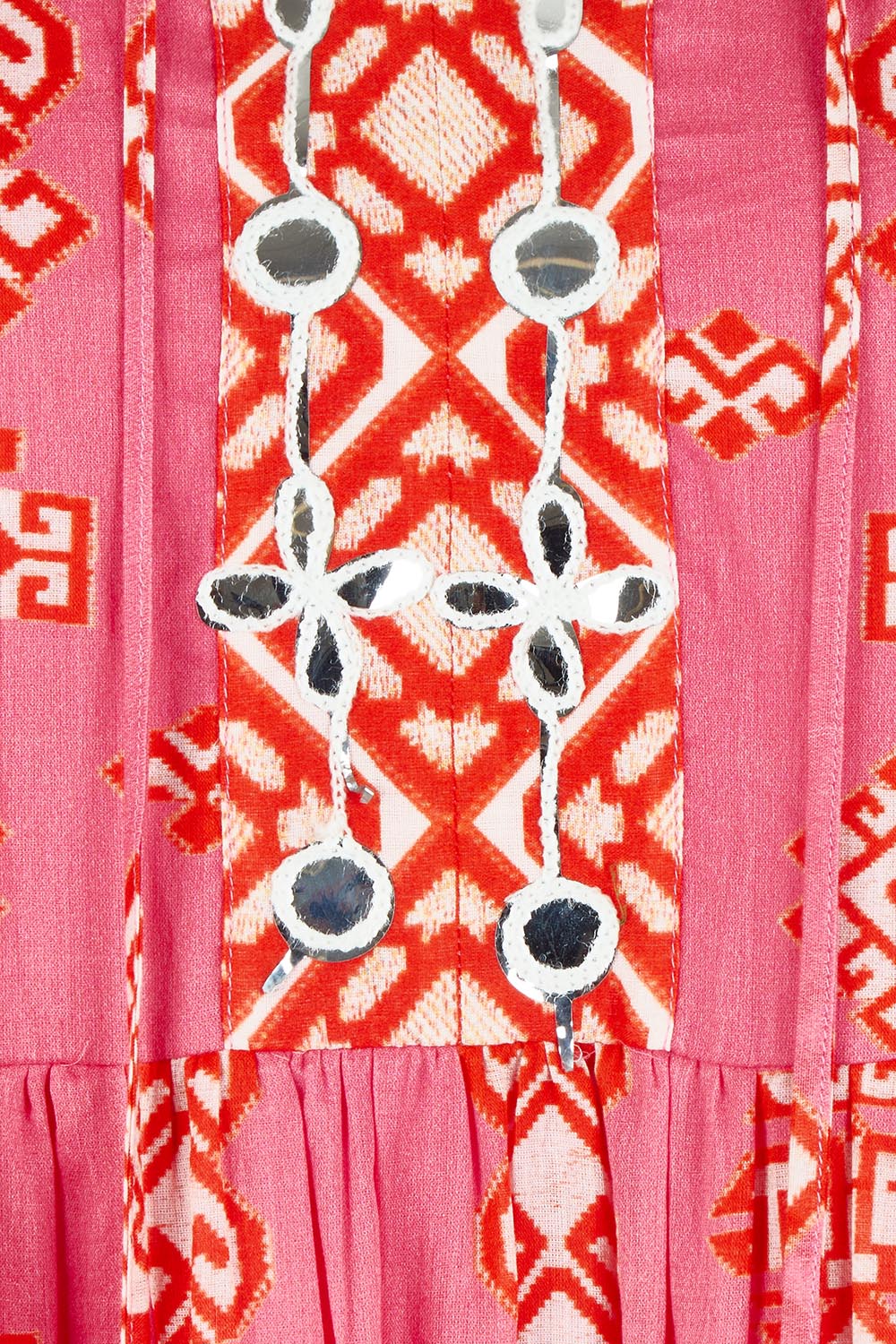 Product shot of the Jim Jim Falls Cotton Dress in colour Pinkorange (Pink), detail