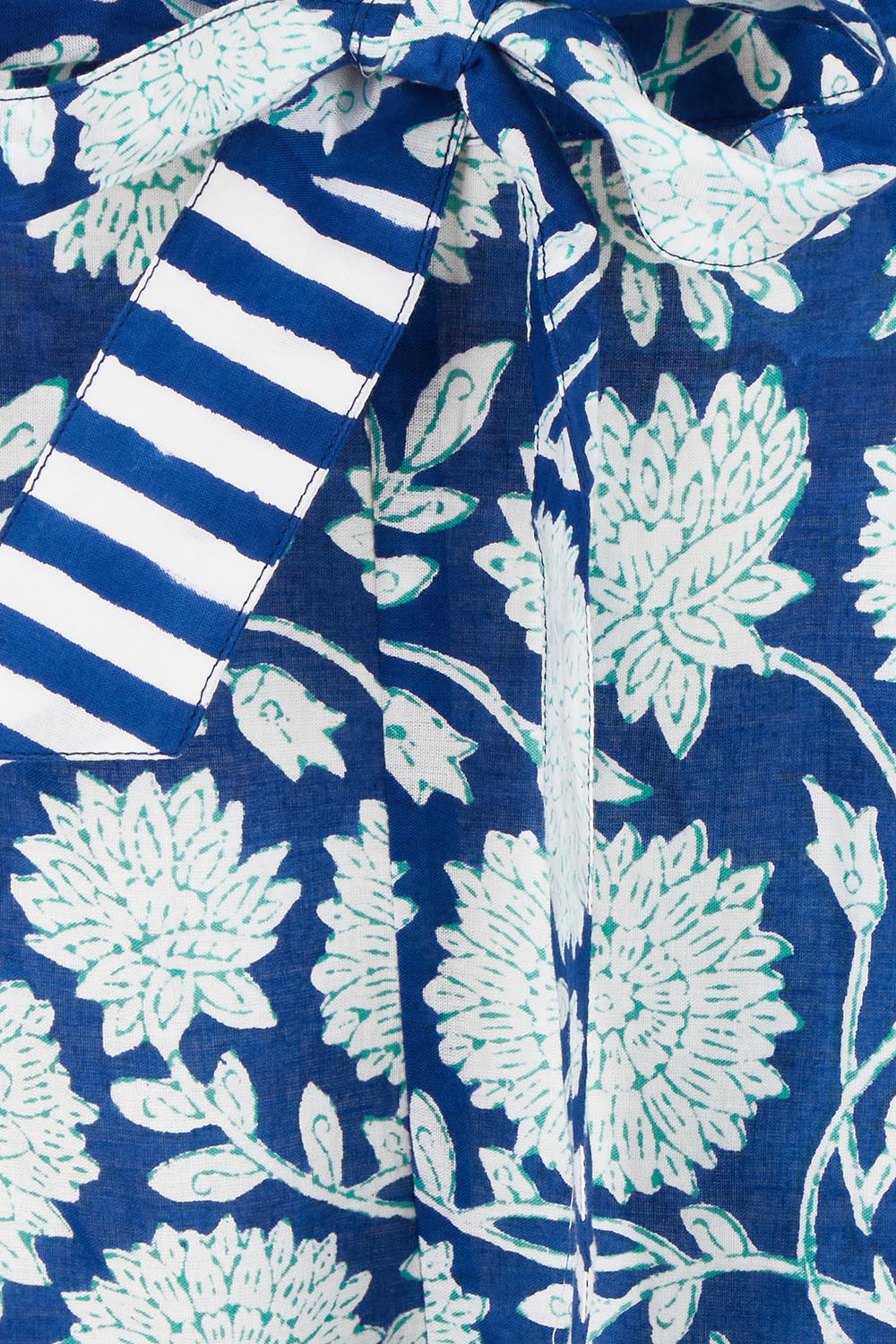 Product shot of the Kurrawa Beach Cotton Pant in colour Bluegreen (Blue), detail