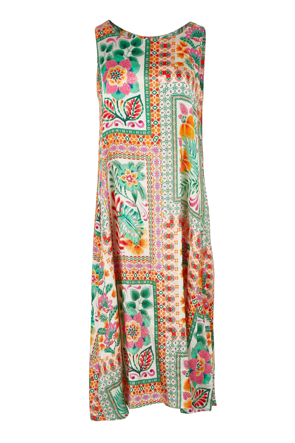Product shot of the Sapphire Beach Midi Dress in colour Multi, from the front
