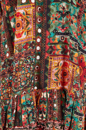 Product shot of the Sandy Creek Falls Dress in colour Heritage, detail