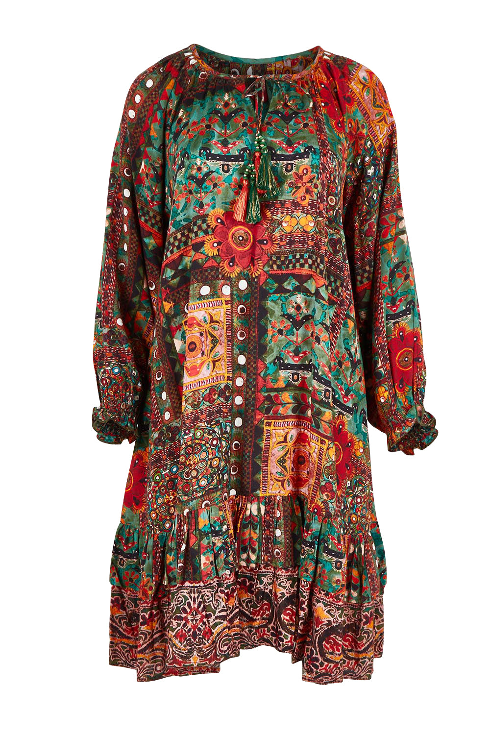 Product shot of the Sandy Creek Falls Dress in colour Heritage, from the front