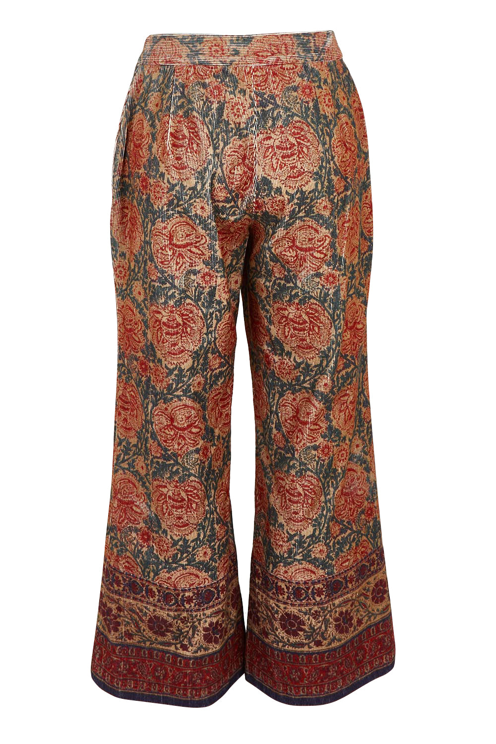 Product shot of the Adelong Falls Corduroy Pant in colour Ornate, from the back