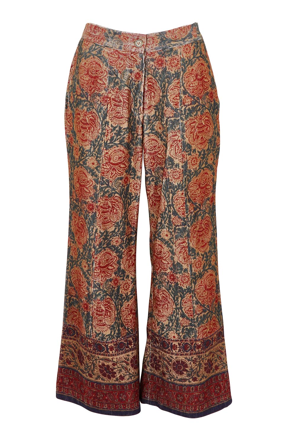 Product shot of the Adelong Falls Corduroy Pant in colour Ornate, from the front