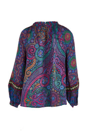 Product shot of the Finke Gorge Blouse in colour Paisley, from the back