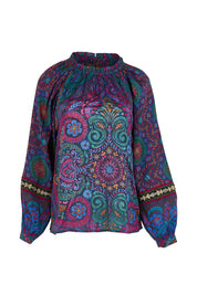 Product shot of the Finke Gorge Blouse in colour Paisley, from the front
