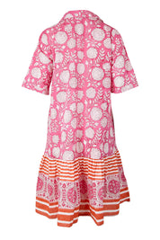 Product shot of the Wineglass Bay Cotton Dress – Pinkorange in colour Pinkorange, from the back