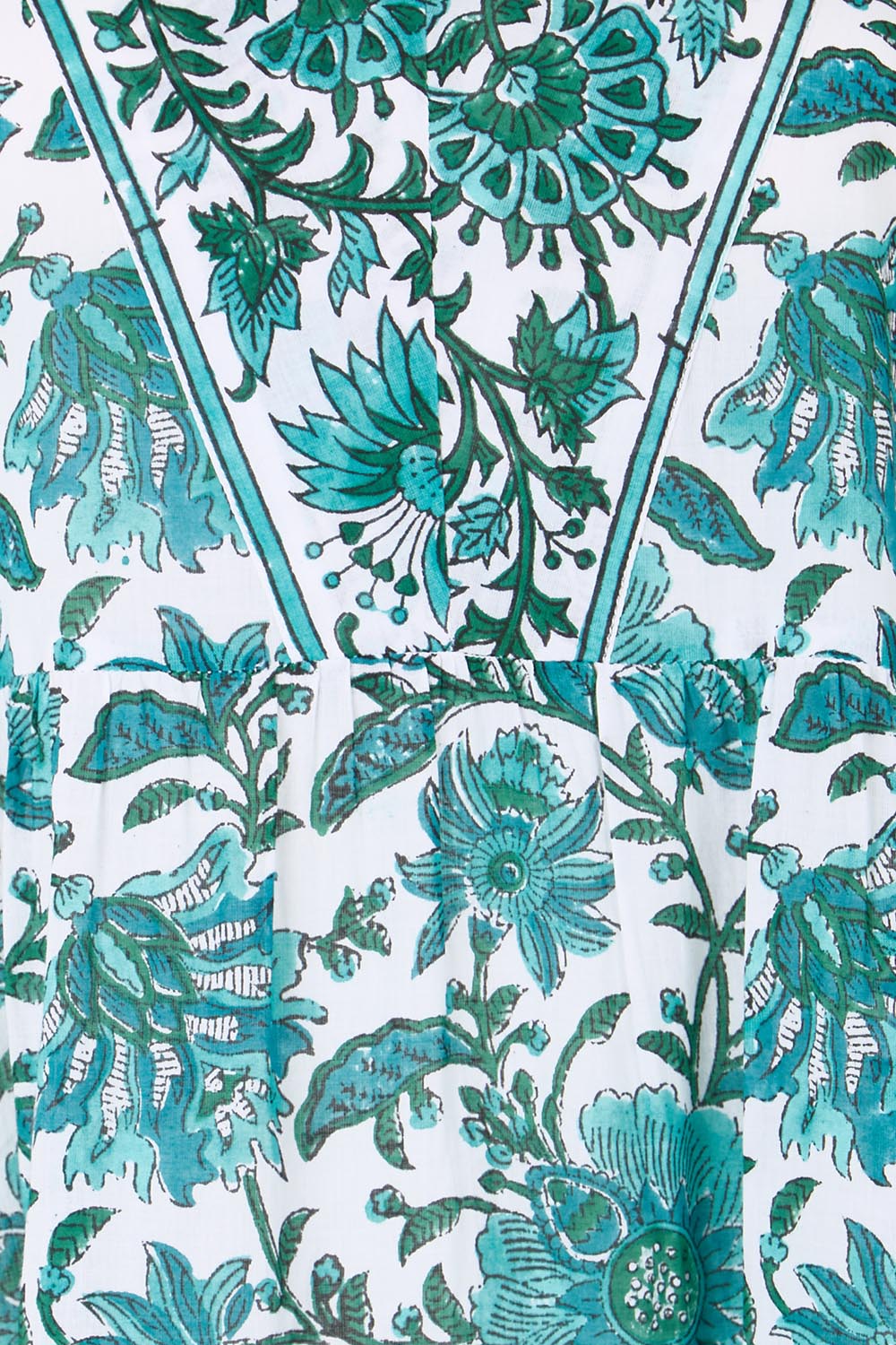 Product shot of the Vivonne Bay Beach Cotton Dress – Greenaqua in colour Greenaqua, showing detail