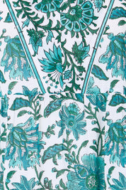 Product shot of the Vivonne Bay Beach Cotton Dress – Greenaqua in colour Greenaqua, showing detail