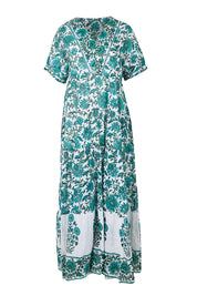 Product shot of the Vivonne Bay Beach Cotton Dress – Greenaqua in colour Greenaqua, from the front