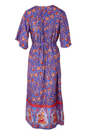 Product shot of the Turquoise Bay Dress – Rose in colour Rose, from the back