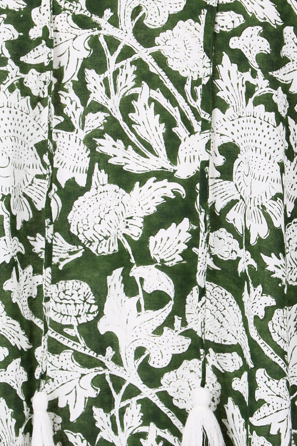 Product shot of the East Woody Point Cotton Dress – Green in colour Green, showing detail