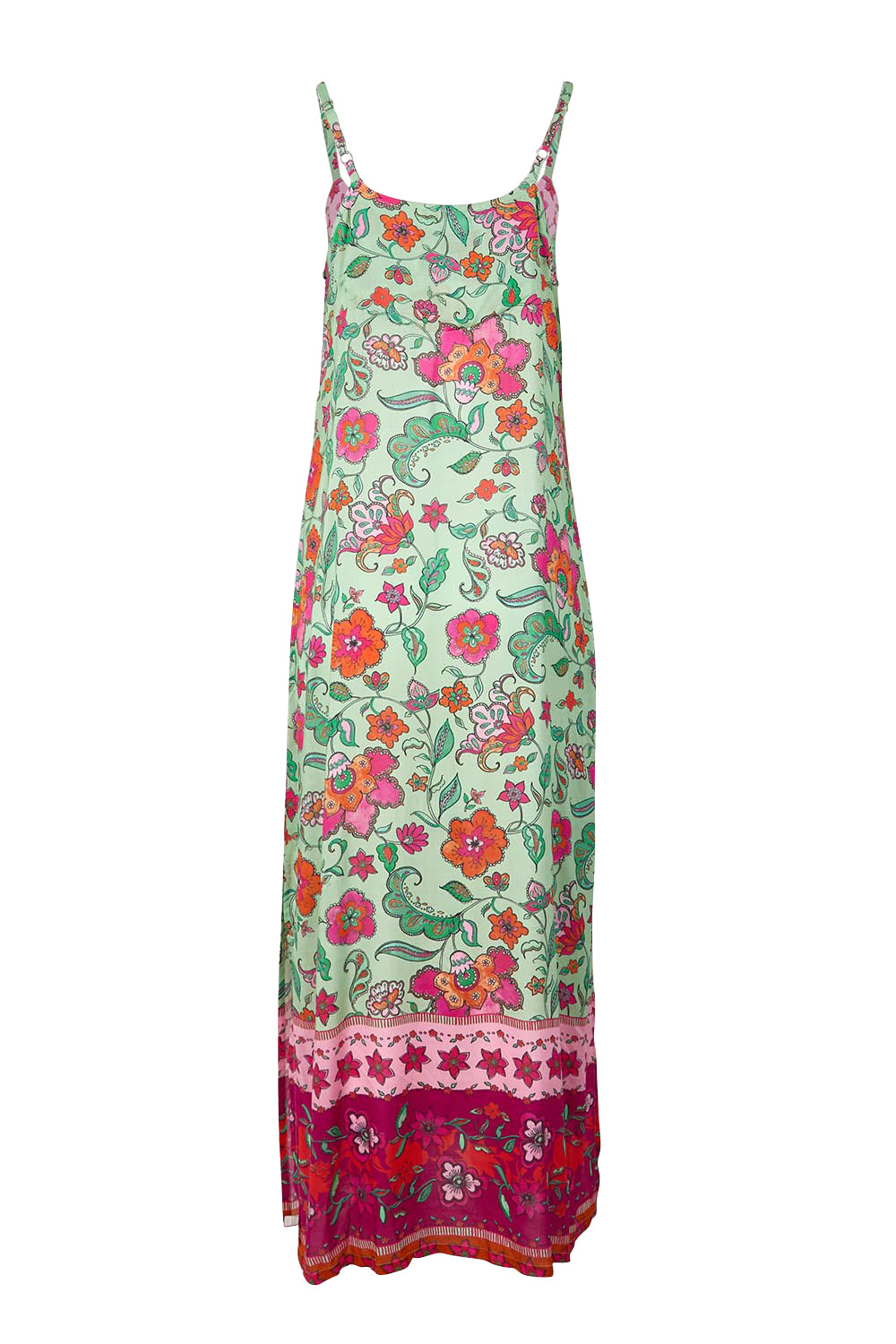 Product shot of the Queen's Beach Long Dress – Floral in colour Floral, from the back