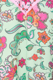 Product shot of the Queen's Beach Long Dress – Floral in colour Floral, showing detail