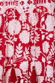 Product shot of the Hyams Beach Cotton Dress – Redblue in colour Redblue, showing detail