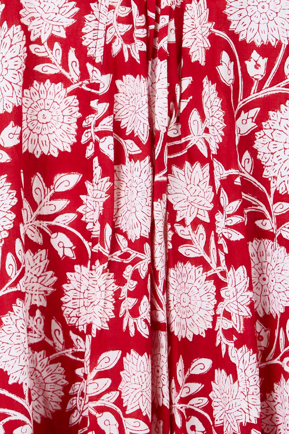 Product shot of the Kurrawa Beach Cotton Dress – Redblue in colour Redblue, showing detail