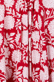Product shot of the Kurrawa Beach Cotton Dress – Redblue in colour Redblue, showing detail