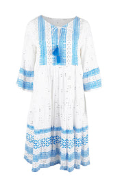 Product shot of the Bondi Beach Dress in colour Blue (Blue), from the front