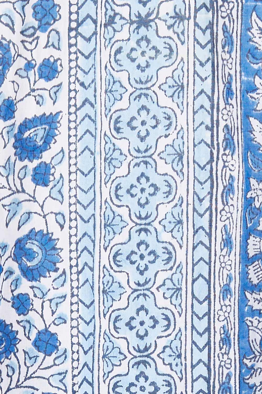 Product shot of the Rosebud Beach Cotton Blouse in colour Blue (Blue), detail