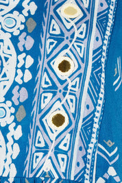 Product shot of the Dee Why Beach Cotton Dress in colour Bluelilac (Blue), detail