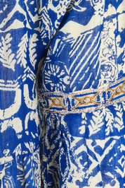 Product shot of the Tathra Beach Cotton Dress in colour Blue (Blue), detail