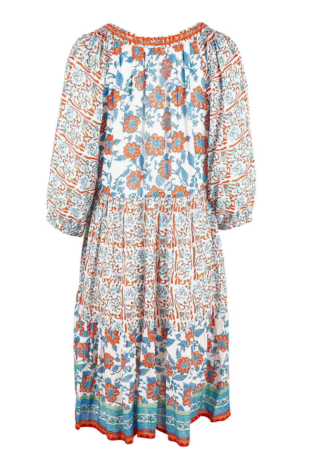 Product shot of the Cocora Beach Dress in colour Bluered (Blue), from the back