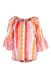 Product shot of the Aslings Beach Cotton Blouse in colour Multipink (Pink), from the front
