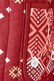 Product shot of the Balmoral Beach Jacket in colour Rust (Red), detail