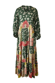 Product shot of the Middleton Beach Maxi Dress in colour Patcholive (Green), from the front