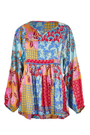 Product shot of the Burleigh Beach Top in colour Patchmulti, from the front