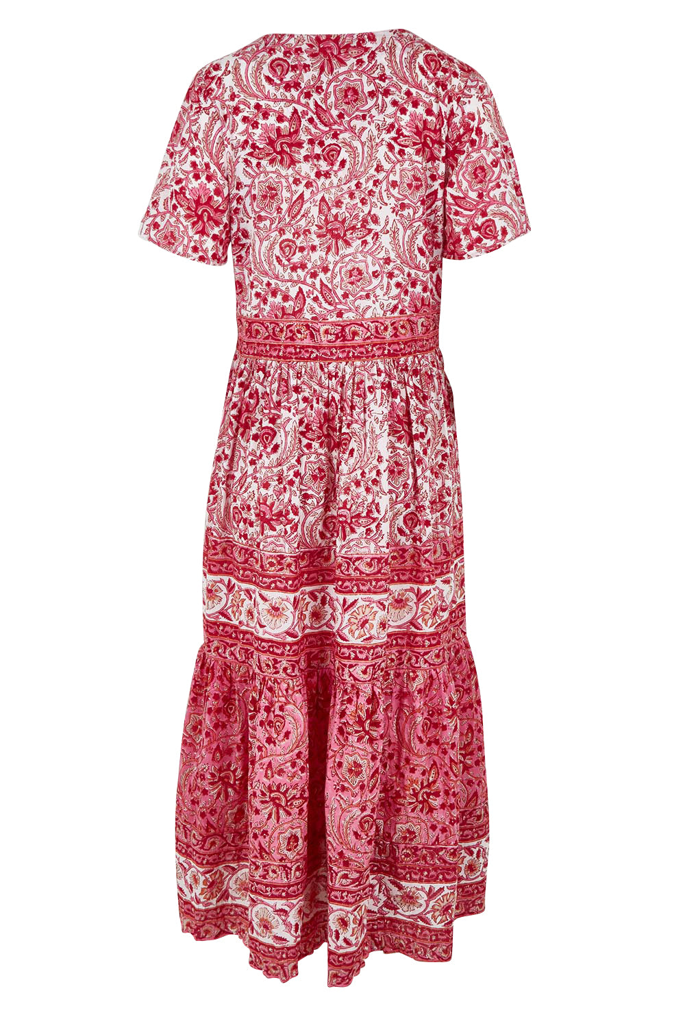 Product shot of the Cottesloe Beach Cotton Maxi Dress in colour Pinkfloral (Pink), from the back