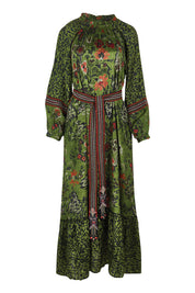 Product shot of the Edith Falls Maxi Dress in colour Aztec (Green), from the front
