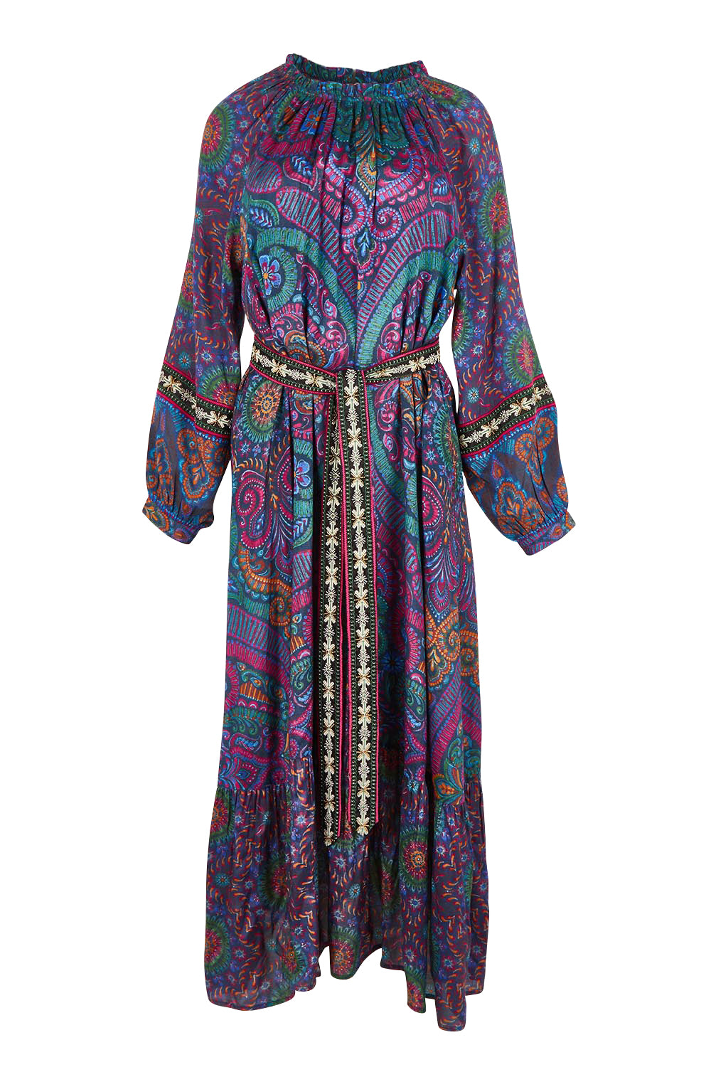 Product shot of the Edith Falls Maxi Dress in colour Paisley, from the front