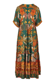 Product shot of the Wentworth Falls Maxi Dress in colour Leopard, from the back