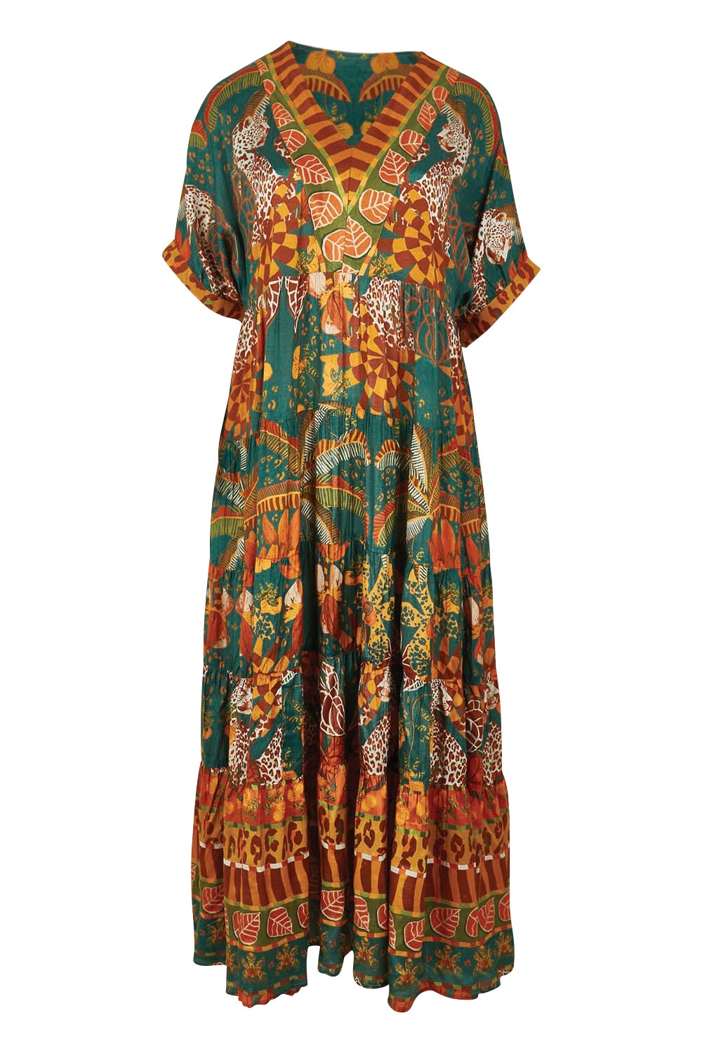 Product shot of the Wentworth Falls Maxi Dress in colour Leopard, from the front