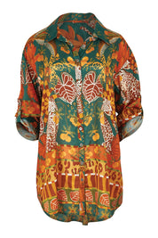 Product shot of the Wentworth Falls Shirt in colour Leopard, detail