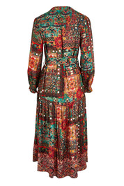 Product shot of the Florance Falls Maxi Dress in colour Heritage, from the back