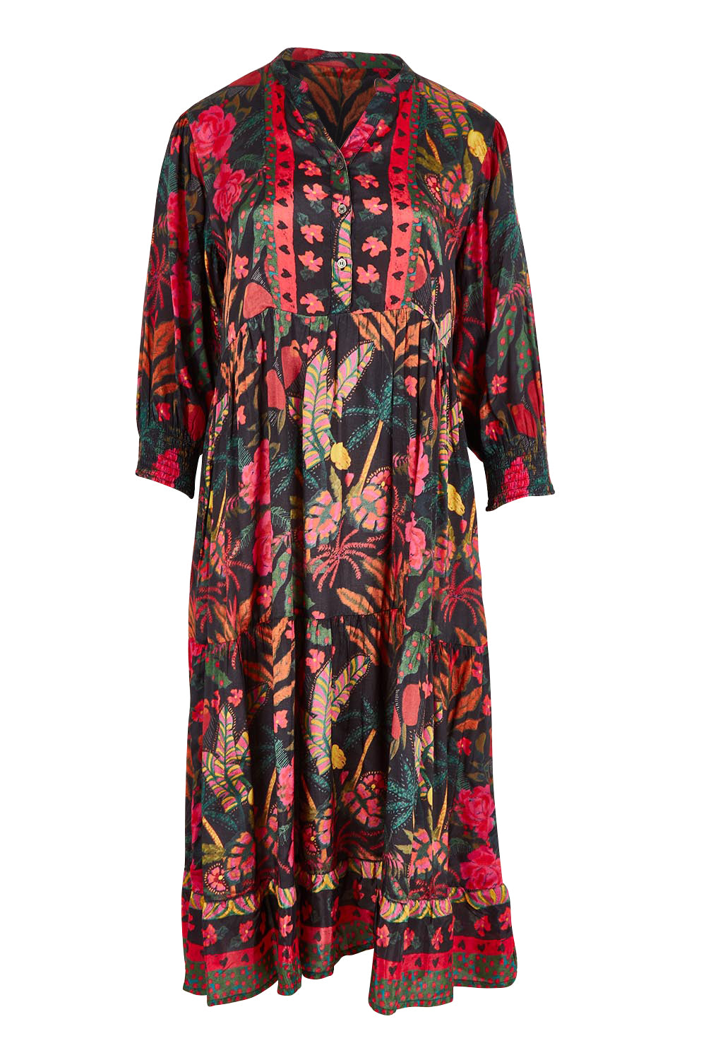 Product shot of the Florance Falls Dress in colour Wilderness, from the front
