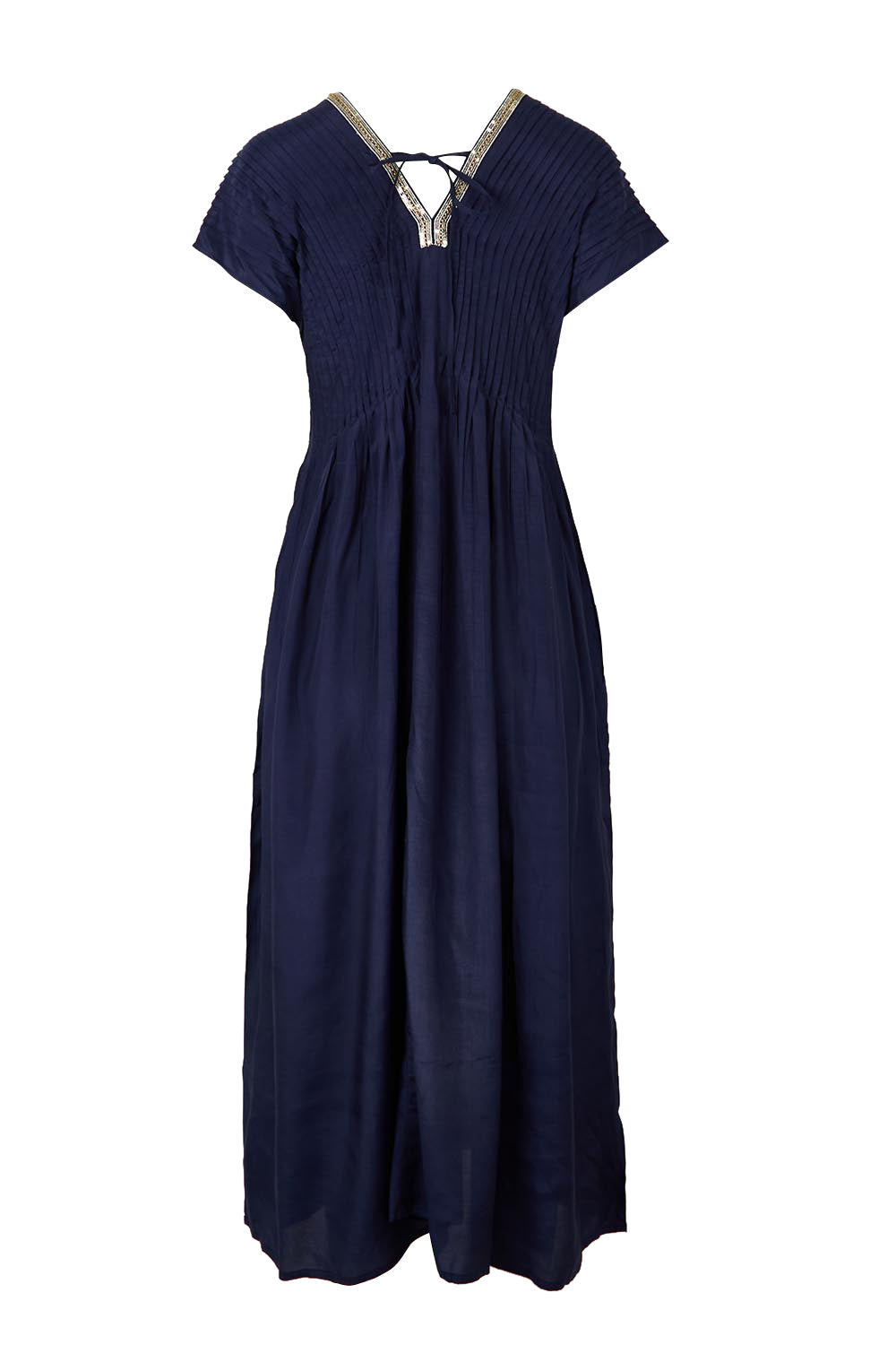 Product shot of the San Rafael Falls Kimono Dress – Deepsea in colour Deepsea, from the back