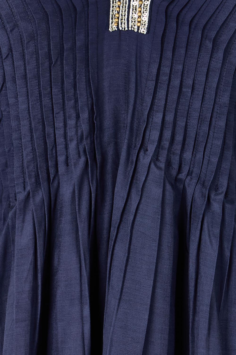 Product shot of the San Rafael Falls Kimono Dress – Deepsea in colour Deepsea, showing detail