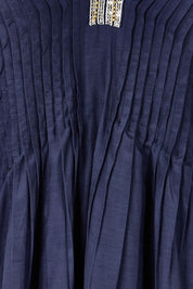 Product shot of the San Rafael Falls Kimono Dress – Deepsea in colour Deepsea, showing detail