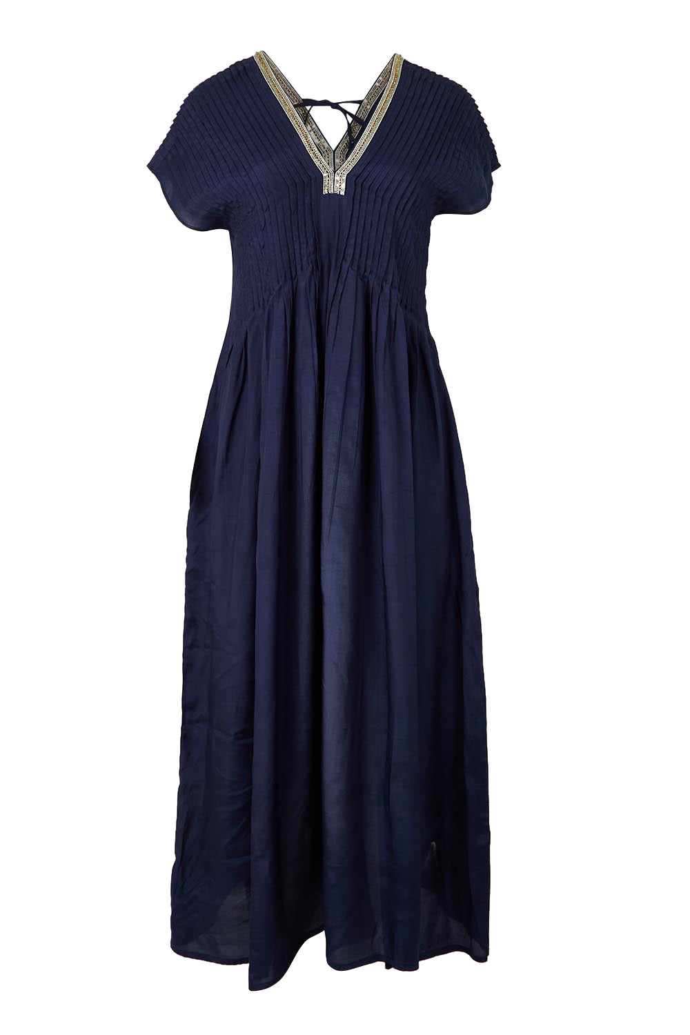 Product shot of the San Rafael Falls Kimono Dress – Deepsea in colour Deepsea, from the front