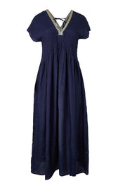 Product shot of the San Rafael Falls Kimono Dress – Deepsea in colour Deepsea, from the front