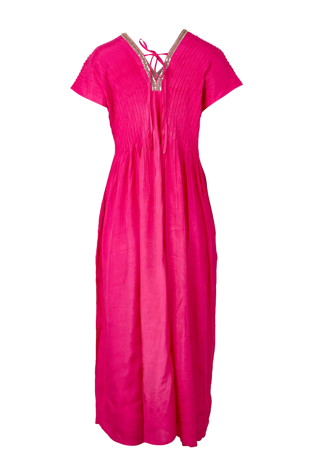 Product shot of the San Rafael Falls Kimono Dress – Pink in colour Pink, from the back