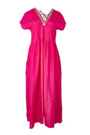 Product shot of the San Rafael Falls Kimono Dress – Pink in colour Pink, from the front