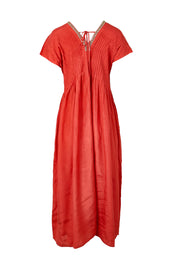 Product shot of the San Rafael Falls Kimono Dress – Red in colour Red, from the back