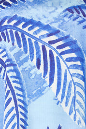 Product shot of the Palm Cove Top – Blue in colour Blue, showing detail